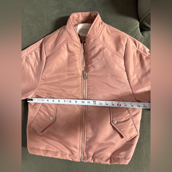 Anthropologie Pink Bomber Jacket with 2 Pockets & Ribbed Cuffs - Picture 9 of 12
